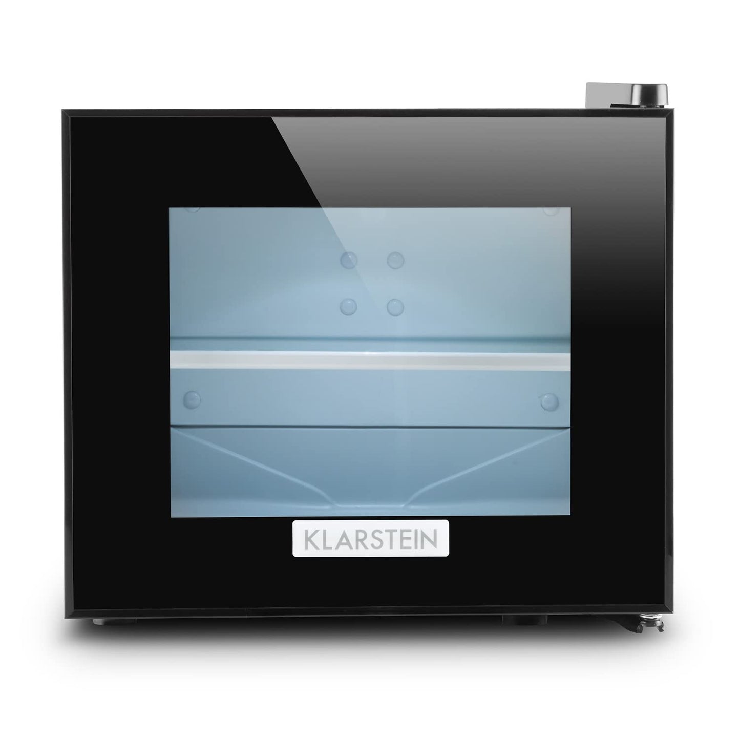 Klarstein Frosty Mini-Kühlschrank - kompakte Minibar mit Thermoelektrischem Kühlsystem, freistehend, 10 Liter Fassungsvermögen, Kühlung: 12-18 °C, schwarz, 33,4 x 30,3 x 31,5 cm (BxHxT)