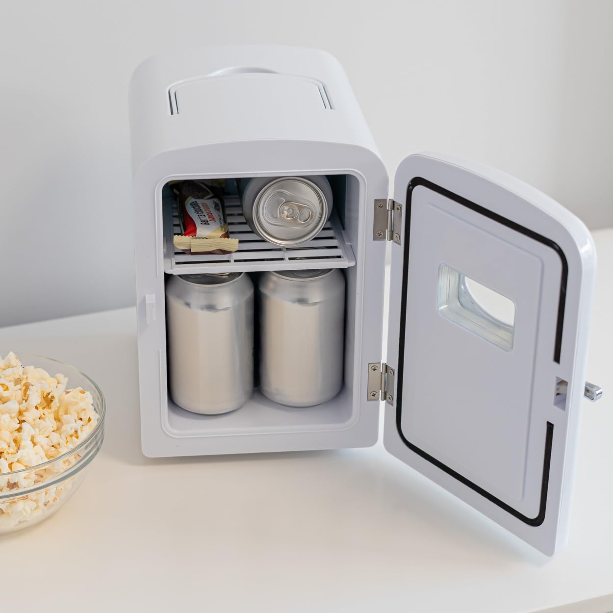 Flamingueo Mini Kühlschrank 4L - Kühlschrank Klein, 12V/220V, Funktion Kühlen und Heizen, Kleiner Kühlschrank Für Zimmer, Tischkühlschrank, Minibar