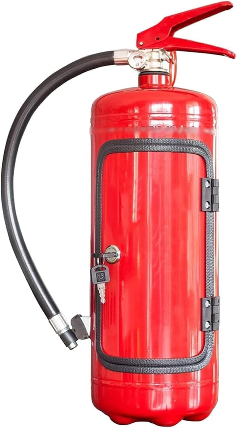 Feuerlöscher-Minibar, Neuheit für Liebenden Feuerwehrmann, Wein Aufbewahrungsboxen, Handgefertigte Metall-Geschenk, Rot