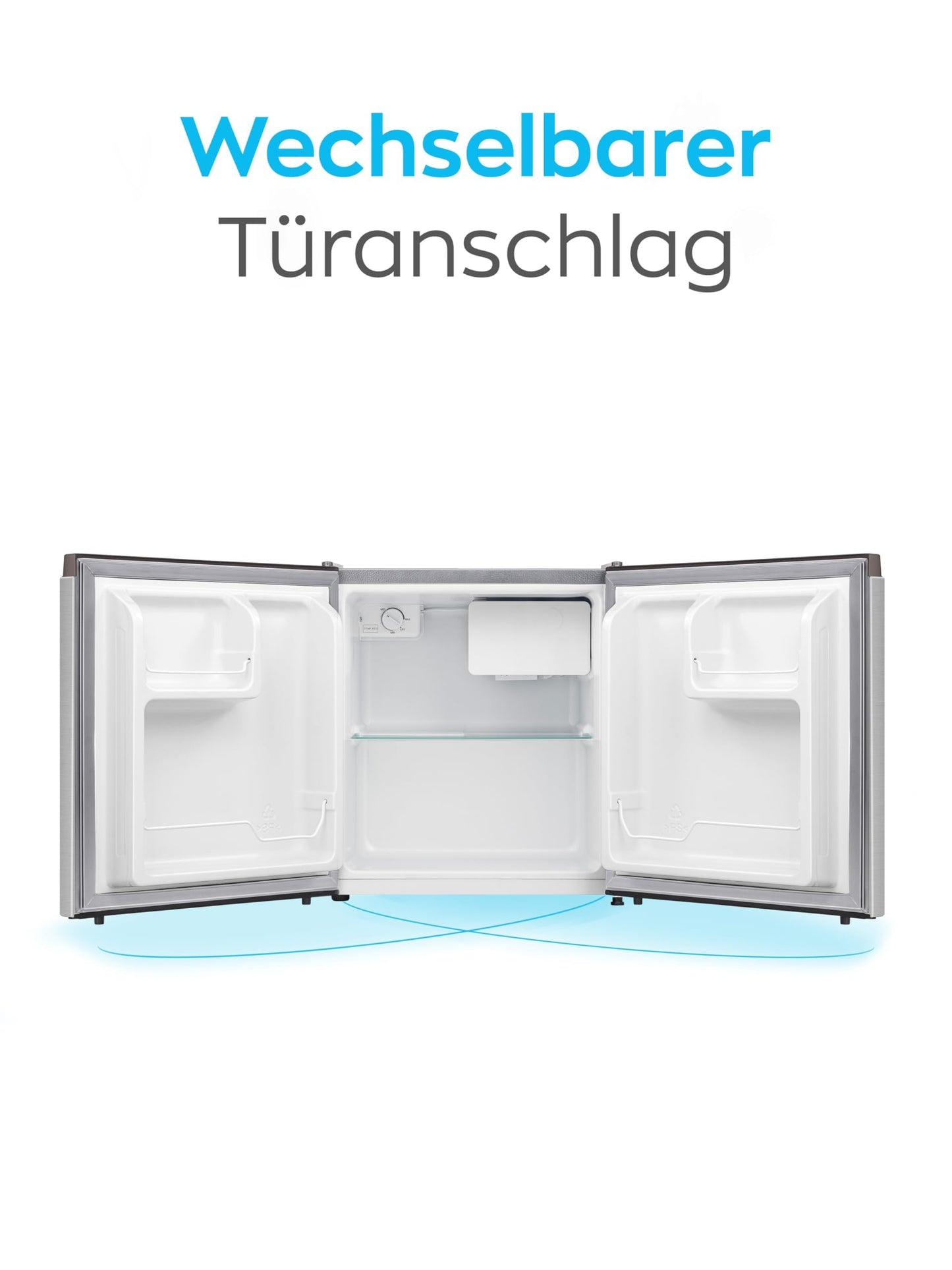 HEINRICHS Getränkekühlschrank 45L klein kompakt leise: 39db mit Kühlfach Mini-Bar; Tisch-Kühlschrank; Mini Kühlschrank mit separatem Kühlfach; perfekt geeignet für Büro Camping Garten Outdoor (Silber)
