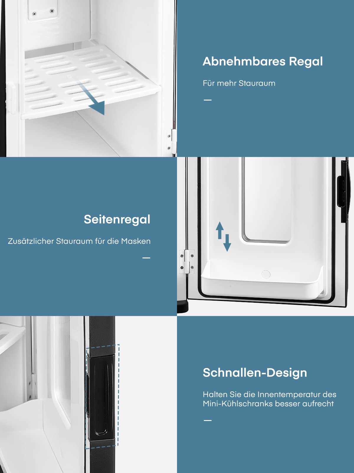 NORTHCLAN Mini Kühlschrank für Zimmer 15L, mit 220V AC/12V DC für den Auto- und Heimgebrauch, Tragbarer Kühl- und Heizkühlschrank Perfekt für Getränke, Kosmetik, Snacks, Max & Eco-Modus, Schwarz