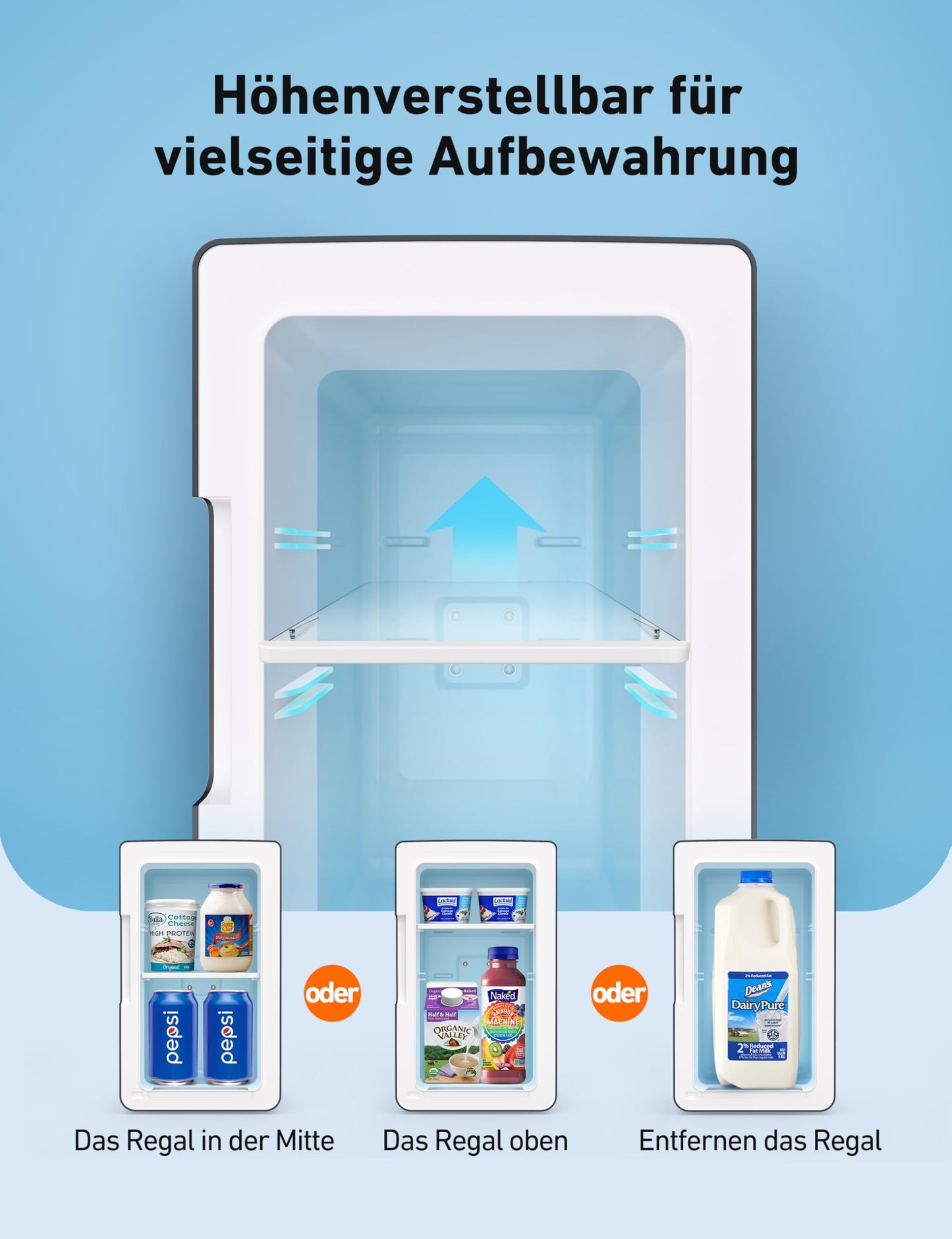 AstroAI 2 in 1 Mini Kühlschrank, 6 Liter Fridge / 8 Dosen mit Kühl- und Heizfunktion, 12V / 220V Steckdose für Autos, Büros und Schlafsäle, Schwarz
