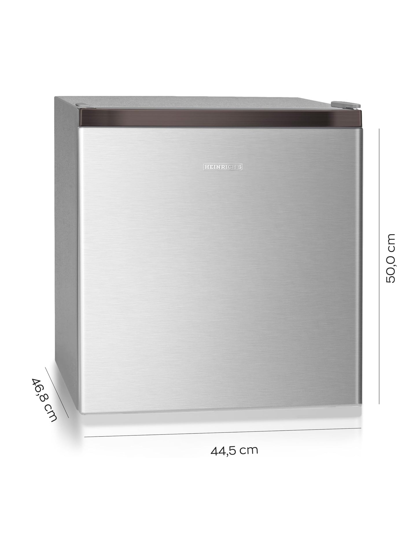 HEINRICHS Getränkekühlschrank 45L klein kompakt leise: 39db mit Kühlfach Mini-Bar; Tisch-Kühlschrank; Mini Kühlschrank mit separatem Kühlfach; perfekt geeignet für Büro Camping Garten Outdoor (Silber)