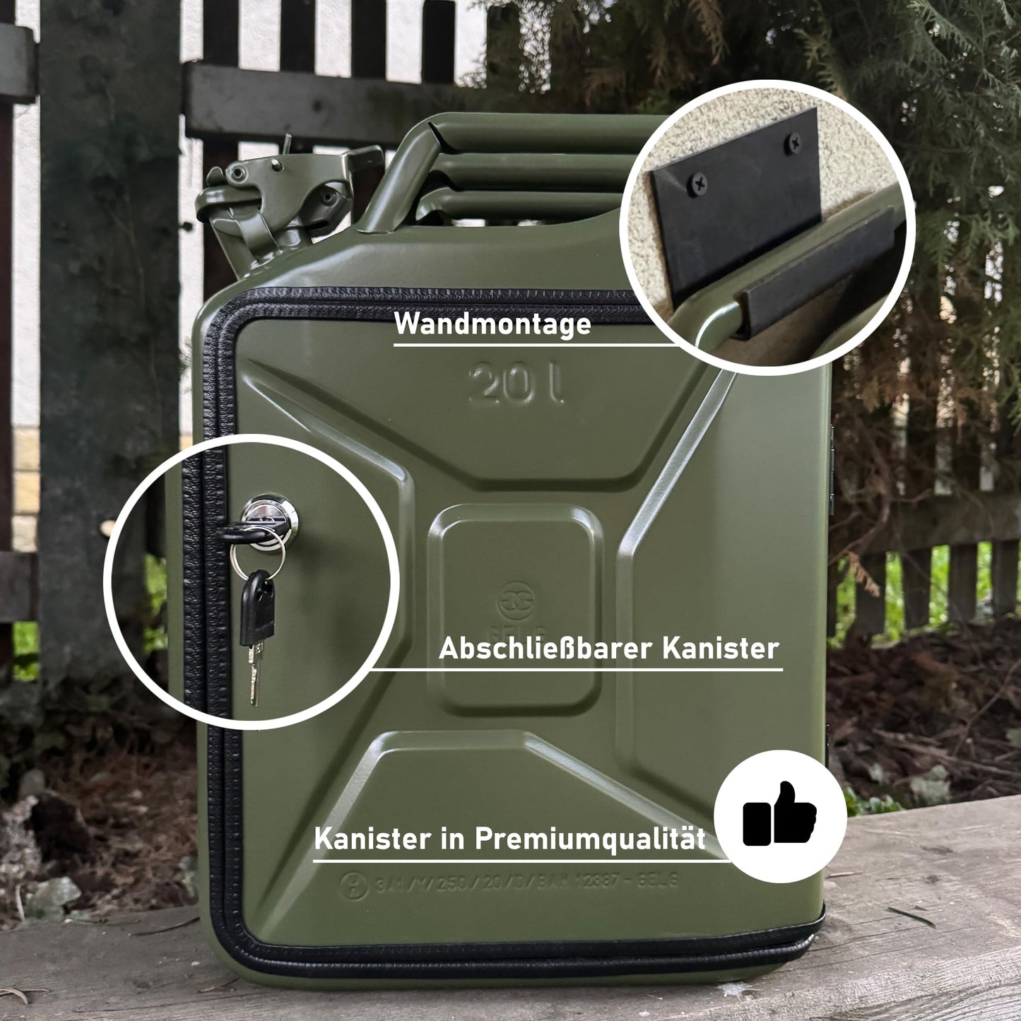 Bombaro 20L Kanister Bar mit Gravur I 3 Gläser GRATIS I Jerrycan I Mobile Kanister Bar Geschenk I Abschließbare Minibar