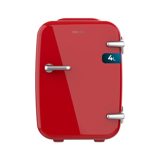 Cecotec Mini-Kühlschrank Bolero MiniCooling 4L Havanna Red, Betrieb mit 12V-220V, Kompatibel mit Auto und Wohnwagen, Kühl- und Heizfunktion, Temperaturbereich 5-65º, Einfacher Transport.