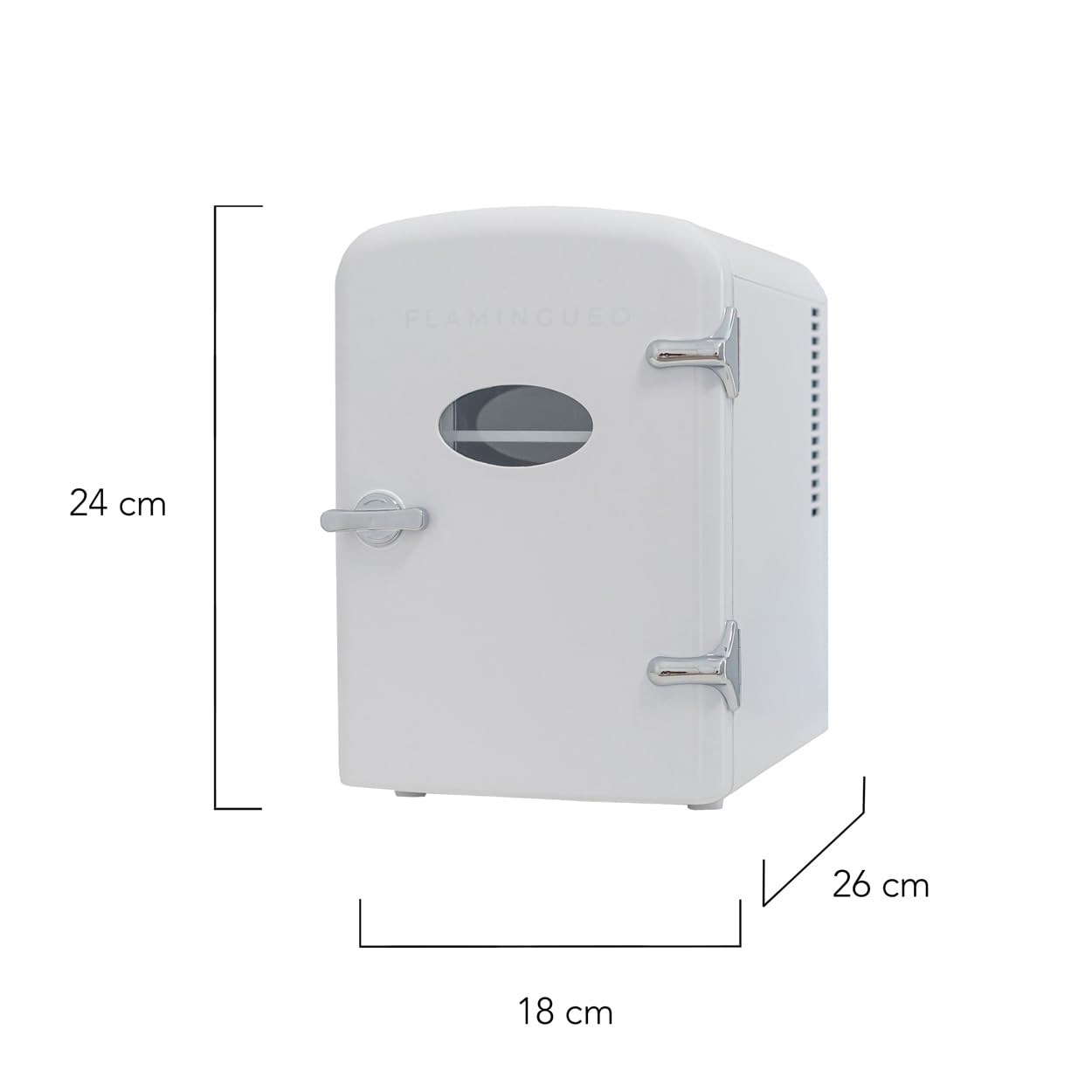 Flamingueo Mini Kühlschrank 4L - Kühlschrank Klein, 12V/220V, Funktion Kühlen und Heizen, Kleiner Kühlschrank Für Zimmer, Tischkühlschrank, Minibar