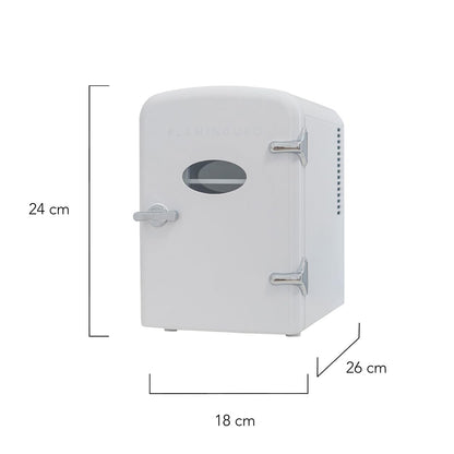 Flamingueo Mini Kühlschrank 4L - Kühlschrank Klein, 12V/220V, Funktion Kühlen und Heizen, Kleiner Kühlschrank Für Zimmer, Tischkühlschrank, Minibar