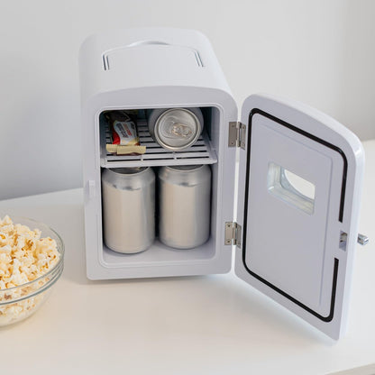 Flamingueo Mini Kühlschrank 4L - Kühlschrank Klein, 12V/220V, Funktion Kühlen und Heizen, Kleiner Kühlschrank Für Zimmer, Tischkühlschrank, Minibar