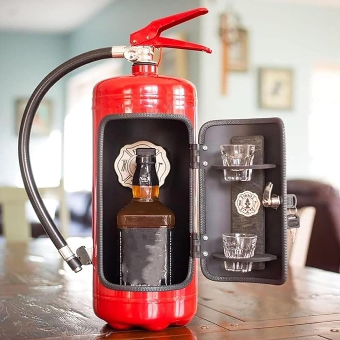 PANYIXUAN Feuerlöscher Minibar, Mobile Bar, Metal Feuerwehr Geschenke